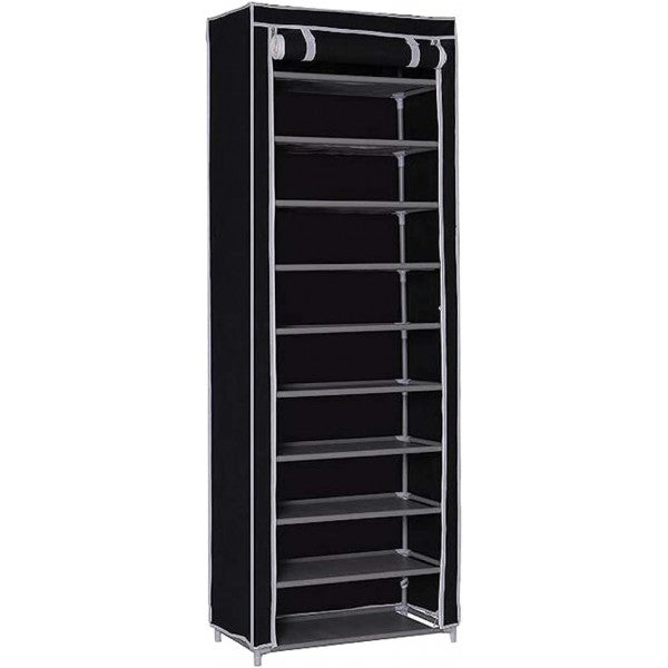 9 Layer Simple Dustproof Storage Shoe Cabinet Rack - Blue - Shop N Save