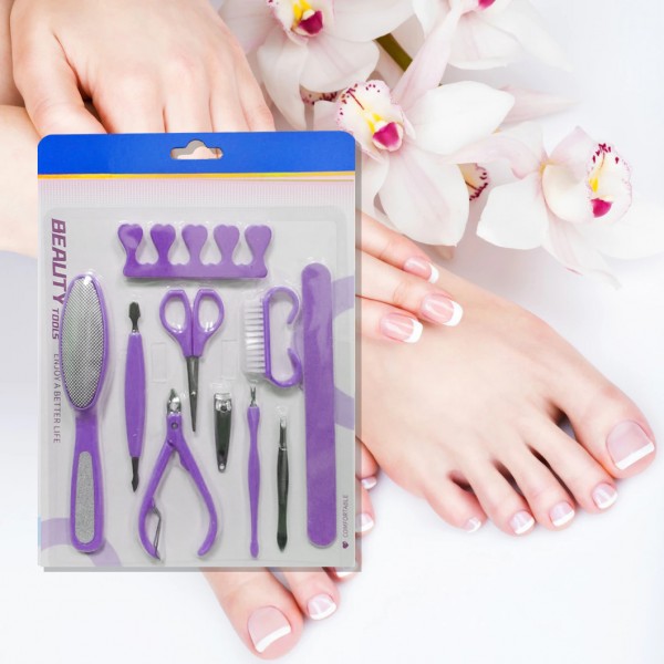 10 Pieces Manicure Pedicure Nail Care Tool Set