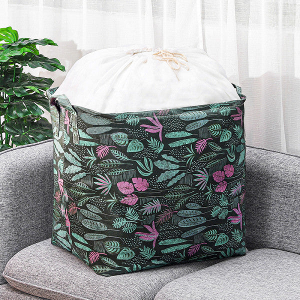 Large Capacity Foldable Drawstring Laundry Basket With Handle - Multi Color