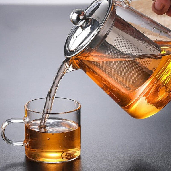 5 PCs Heat Resistant Stovetop Kettle With Cups - 550ML - Transparent - Shop N Save