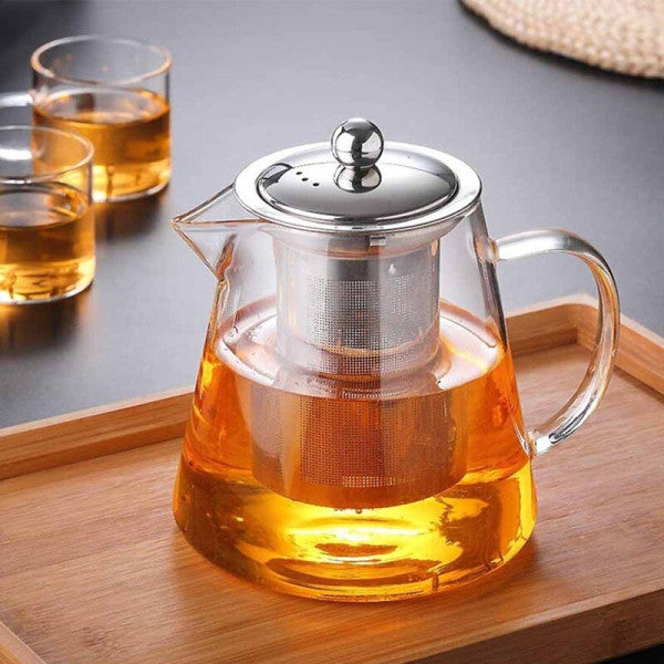 5 PCs Heat Resistant Stovetop Kettle With Cups - 550ML - Transparent - Shop N Save