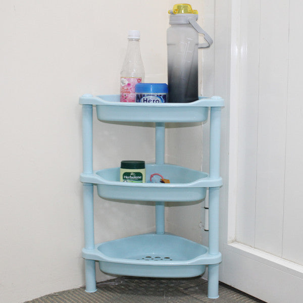 Three Layer Triangle Shaped Corner Rack - Blue - Shop N Save