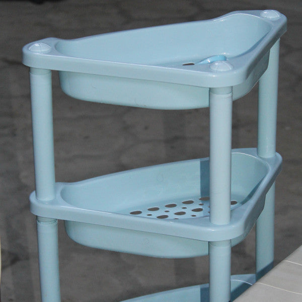 Three Layer Triangle Shaped Corner Rack - Blue - Shop N Save