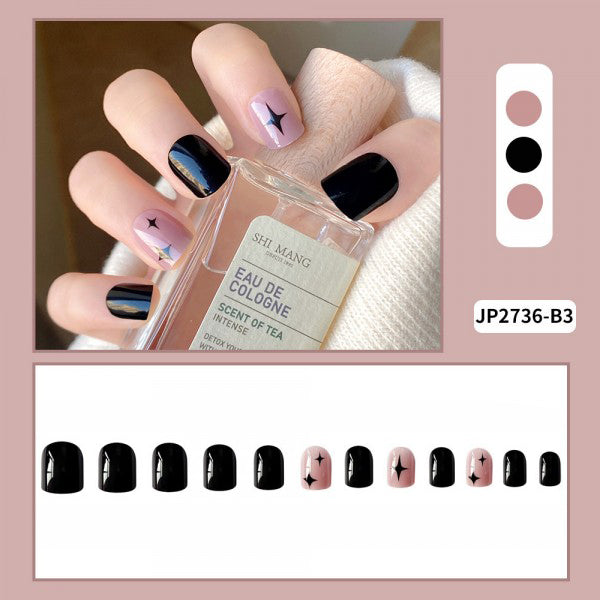 Contrast 12 PCs Multicolor Party Wear Fake Nails - Multi Color - Shop N Save