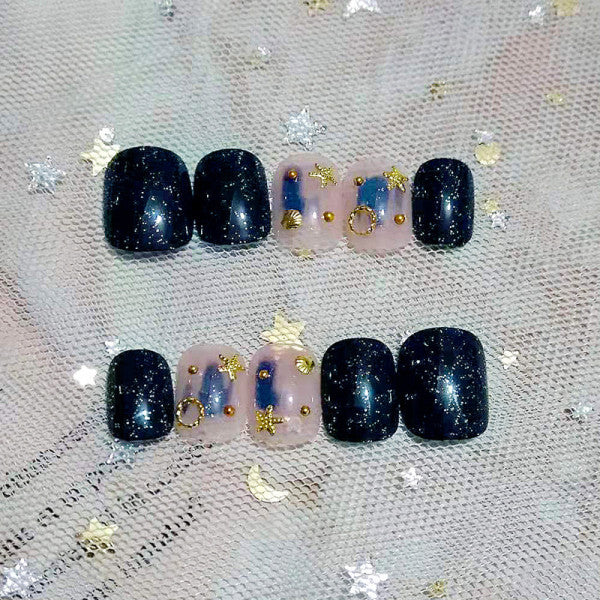 Multi-Tone Party Wear Women Fashion 12 PCs Fake Nails Set - Shop N Save