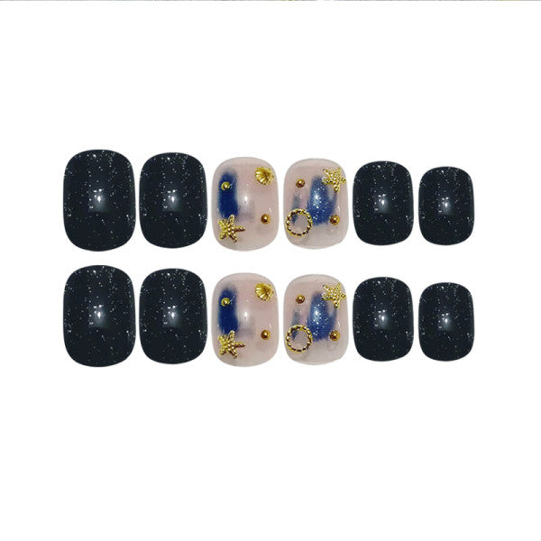 Multi-Tone Party Wear Women Fashion 12 PCs Fake Nails Set - Shop N Save