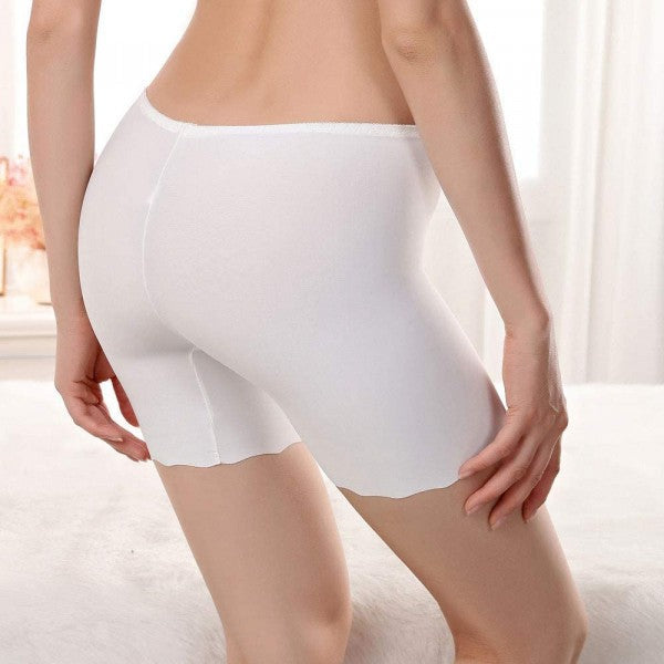 Elastic Waist Soft Fabric Solid Color Women Boxer Underwear