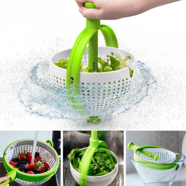 After Wash Fruit and Vegetable Dryer Spinner Basket - Green - Shop N Save