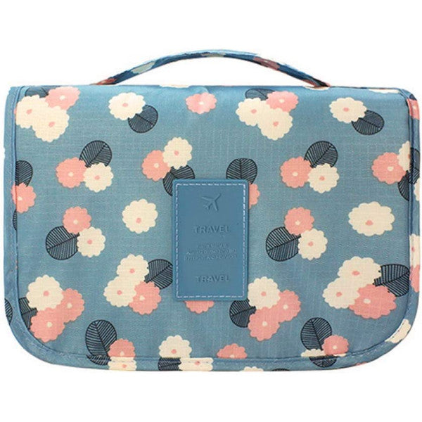 Floral Print Zipper Closure Traveler Bathroom Kit Mini Bag - Multi Color