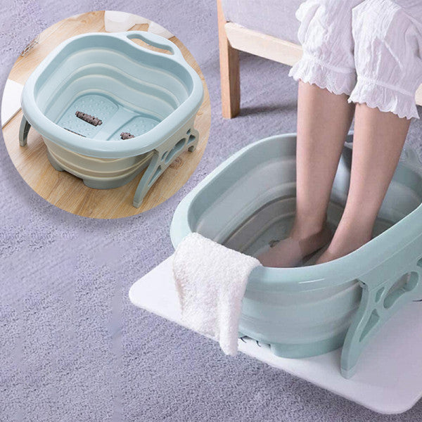 Portable And Relaxing Foldable Feet Care Massage Tub - Purple