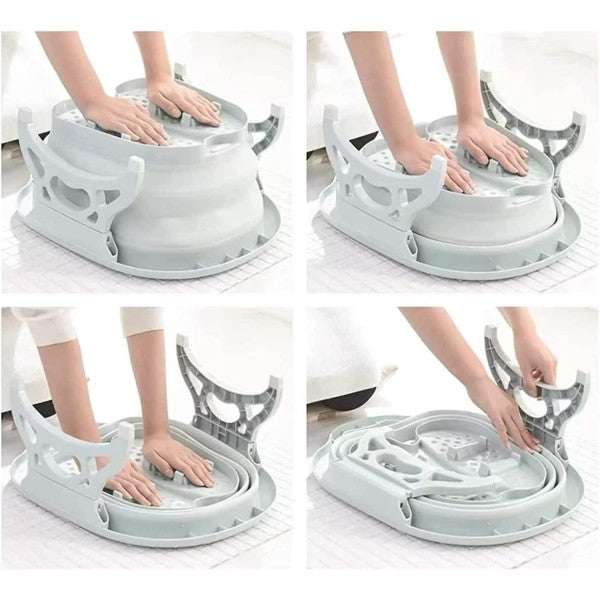 Portable And Relaxing Foldable Feet Care Massage Tub - Purple