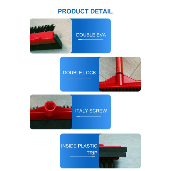 Dual Head Brush Versatile Cleaning With Squeegee Head - 50cm - Blue - Shop N Save