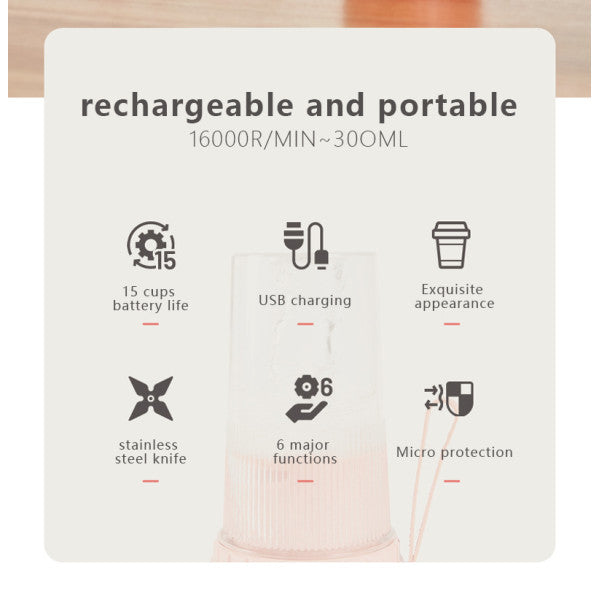 Leak-Proof Non-Slip Portable Rechargeable Electric Juicer - Green - Shop N Save