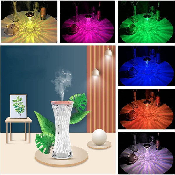 Luxury And Ambiance Combined Crystal Rose Lamp Humidifier - Transparent
