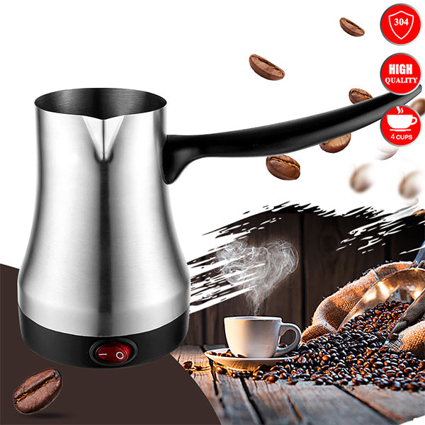 Stainless Steel Electric Coffee Milk Pot - 0.6 L - Silver