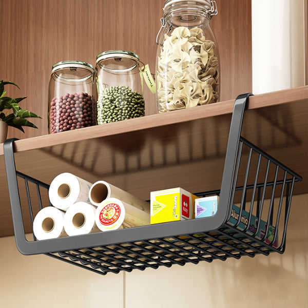 Under Shelf Hanging Extended Storage Rack Basket - White
