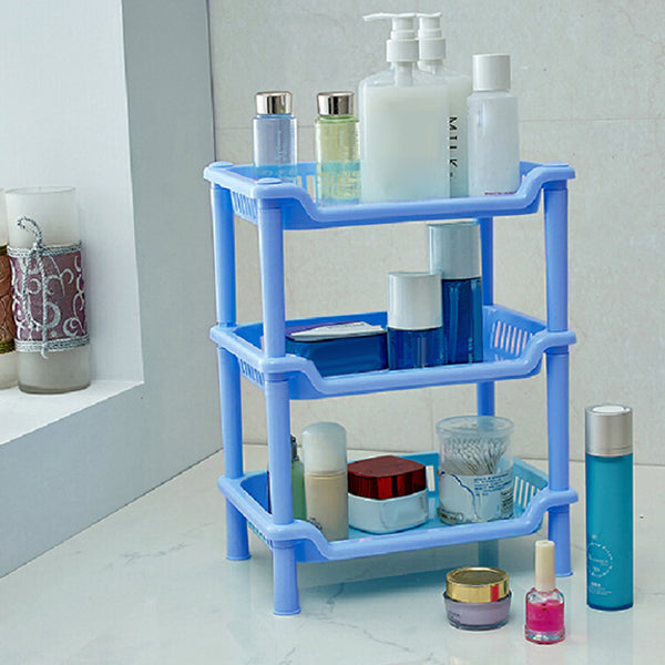 Three Tier Square Shape Storage Rack - Blue - Shop N Save