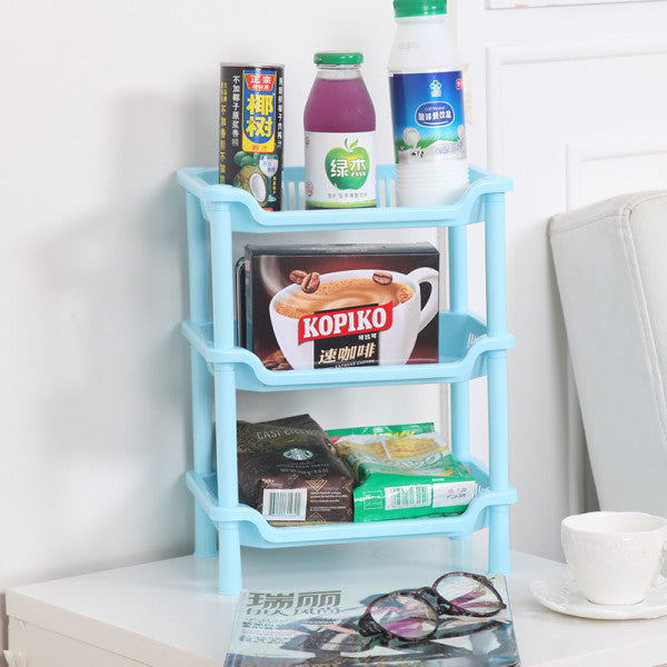 Three Tier Square Shape Storage Rack - Blue - Shop N Save