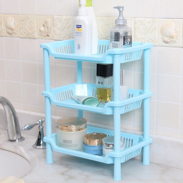 Three Tier Square Shape Storage Rack - Blue - Shop N Save