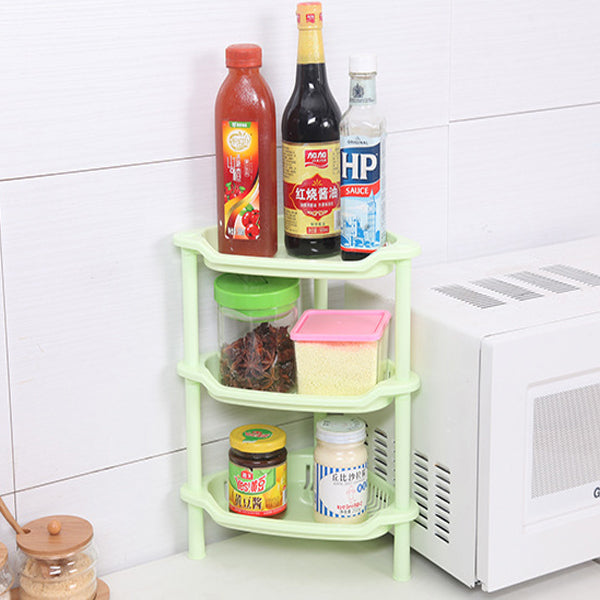 Three Tier Easy Assembling Corner Storage Rack - White - Shop N Save