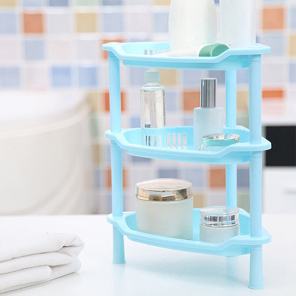 Three Tier Easy Assembling Corner Storage Rack - Sky Blue