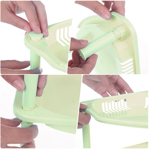 Three Tier Easy Assembling Corner Storage Rack - White - Shop N Save