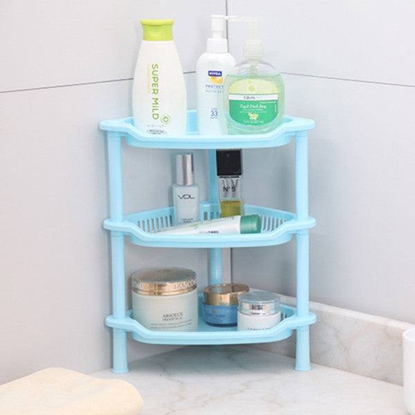 Three Tier Easy Assembling Corner Storage Rack - Sky Blue