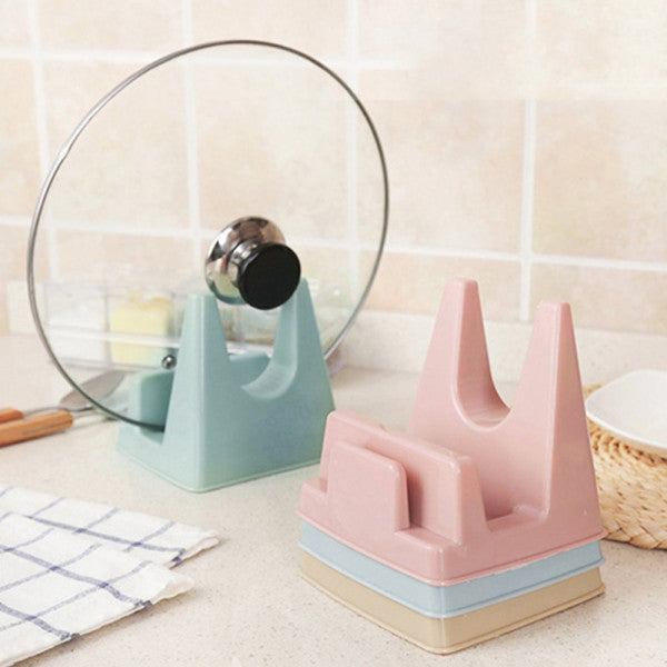 Multi-Functional Fancy Design Lid Spoon Holder Rack - Pink