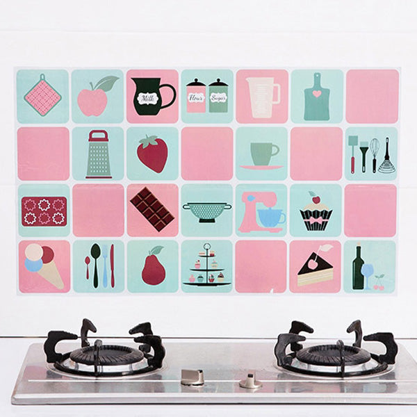Anti Dirt Oil Resistant Wall Protective Decor Sheet - 75x45 Cm - Pink