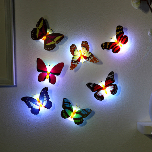 Luminous Colorful Night Wall Sticking Decorative Butterfly