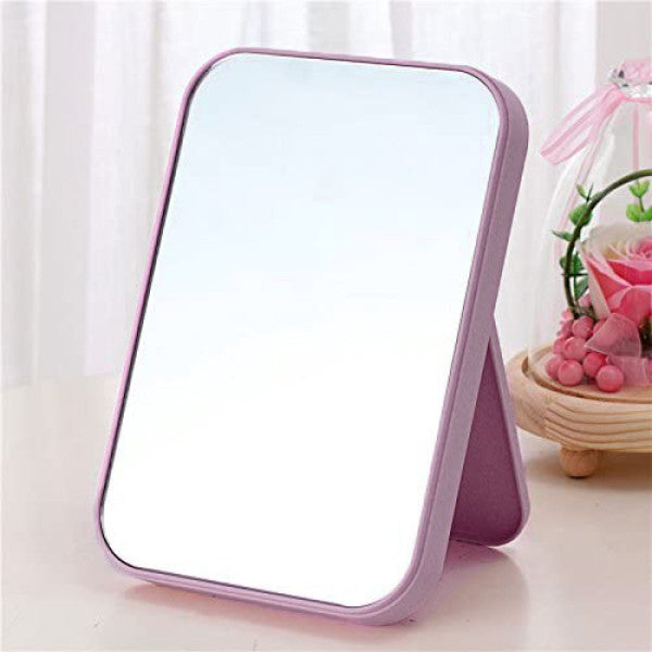 Portable Square Folding Beauty Desktop Mirror - Purple