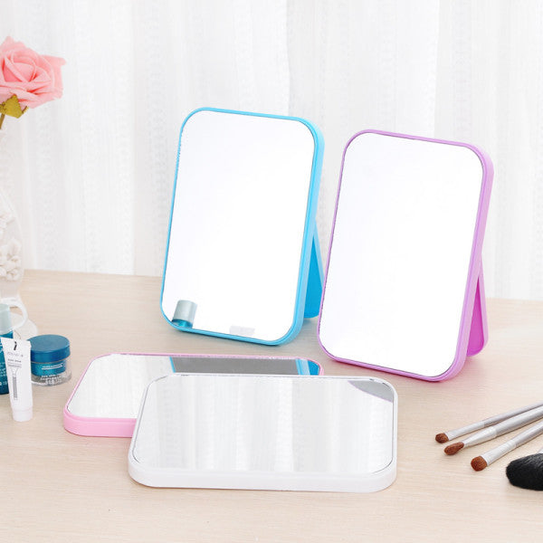 Portable Square Folding Beauty Desktop Mirror - Purple
