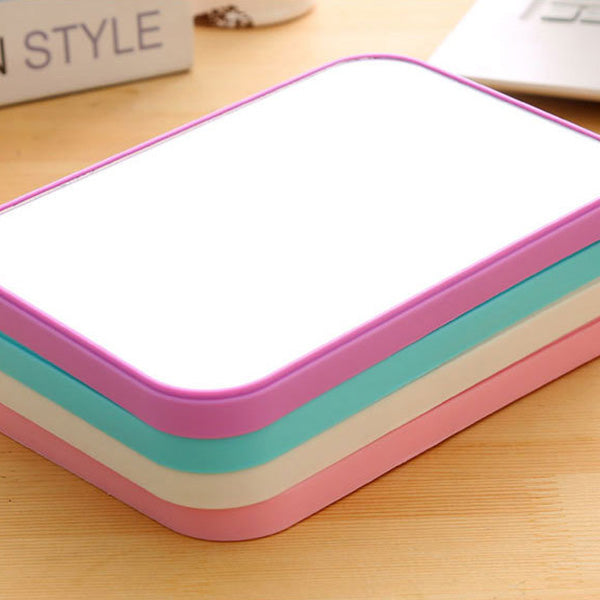 Portable Square Folding Beauty Desktop Mirror - Purple