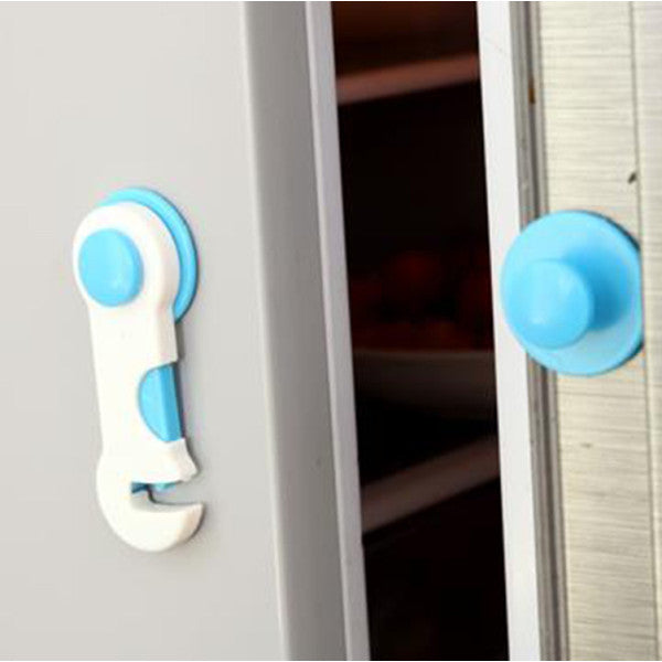 Child Safety Refrigerator Cabinet Protection Lock - White Blue