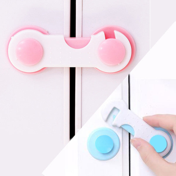 Child Safety Refrigerator Cabinet Protection Lock - White Pink