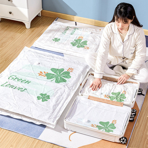 1 Piece Efficient Storage For Comforters Blankets Space Saver Bags Travelling Clothes Quilts Vacuum Compression Organizer Plastic Durable Storage Large Capacity Pumping Bag - 100x80cm