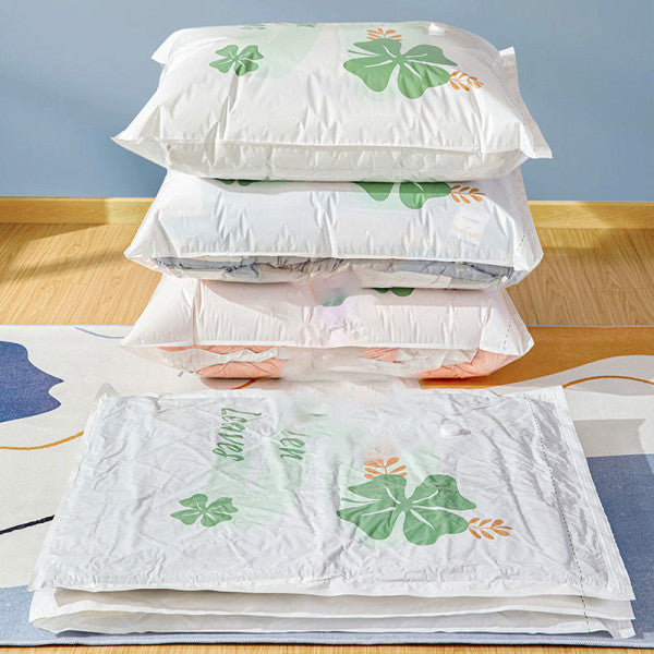 1 Piece Efficient Storage For Comforters Blankets Space Saver Bags Travelling Clothes Quilts Vacuum Compression Organizer Plastic Durable Storage Large Capacity Pumping Bag - 100x80cm