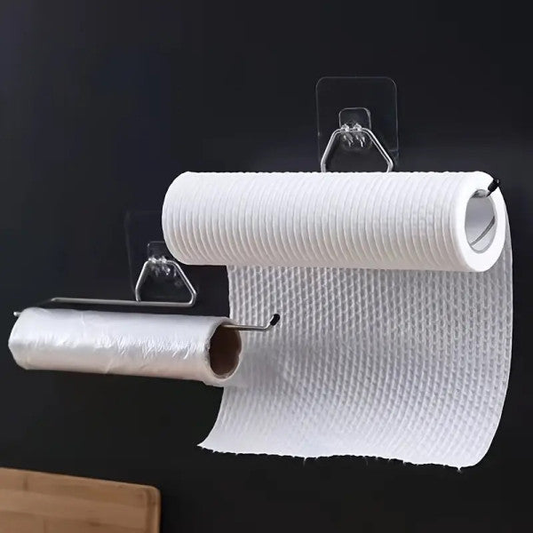 2 Pcs Stainless Steel Multipurpose Towel Storage Hanger - Silver