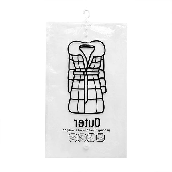 1 Piece Vacuum Seal Foldable Space Saver Garment Clothes Compression Organizer Storage Bags With Hanger - 67 X 110cm