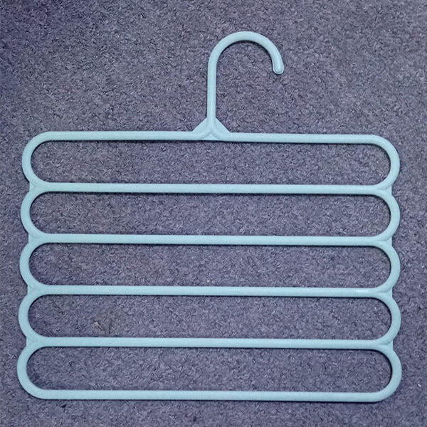 3 Pieces Light Weight Multifunctional 5 Layers Clothes Pants Trousers Wardrobe Hangers Holders Storage Rack Space Saver - Multicolor