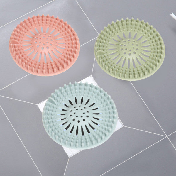 Kitchen Bathroom Sink Drain Filter Shower Strainer Hair Catcher Silicone Durable Bathtub Universal Cover Stopper - Blue - Shop N Save