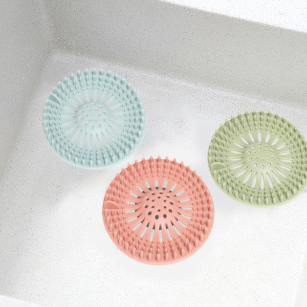 Kitchen Bathroom Sink Drain Filter Shower Strainer Hair Catcher Silicone Durable Bathtub Universal Cover Stopper - Blue - Shop N Save