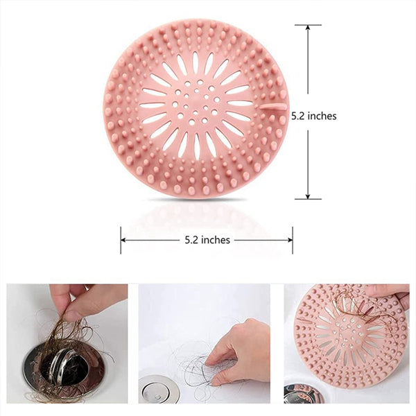 Kitchen Bathroom Sink Drain Filter Shower Strainer Hair Catcher Silicone Durable Bathtub Universal Cover Stopper - Blue - Shop N Save