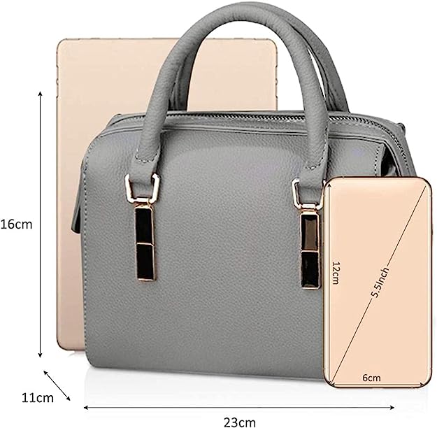 Floral Embroidered Design PU Leather Handbags - Gray - Shop N Save