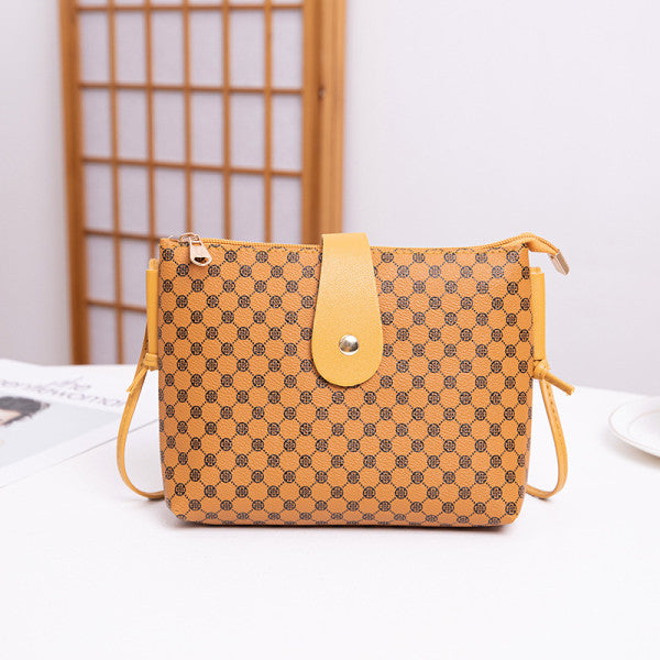 Button Closure Printed Premium Quality Women Shoulder Bag - Orange