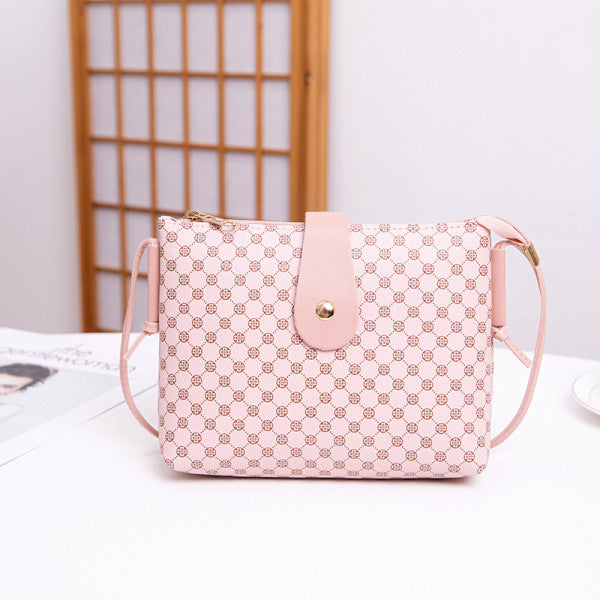 Button Closure Printed Premium Quality Women Shoulder Bag - Pink