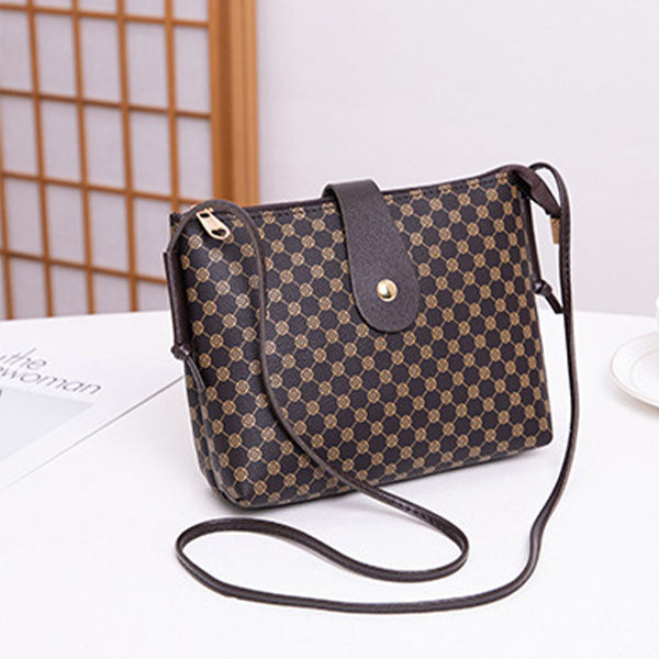 Button Closure Printed Premium Quality Women Shoulder Bag - Orange