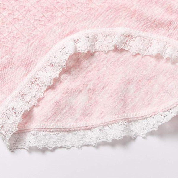 Lace Patched Summer Thin Fabric Women Underwear - Purple