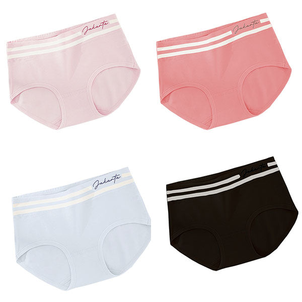 Stripe Patched Summer Thin Fabric Girls Wear Elastic Panty  - Peach Pink