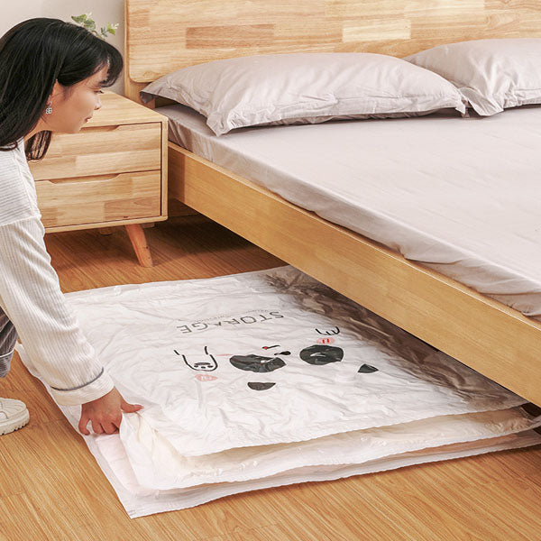 Panda Print Vacuum Compression Large Thick Coat Multipurpose Space Saving Vacuum Storage Bags - 70 x 90cm - White Black